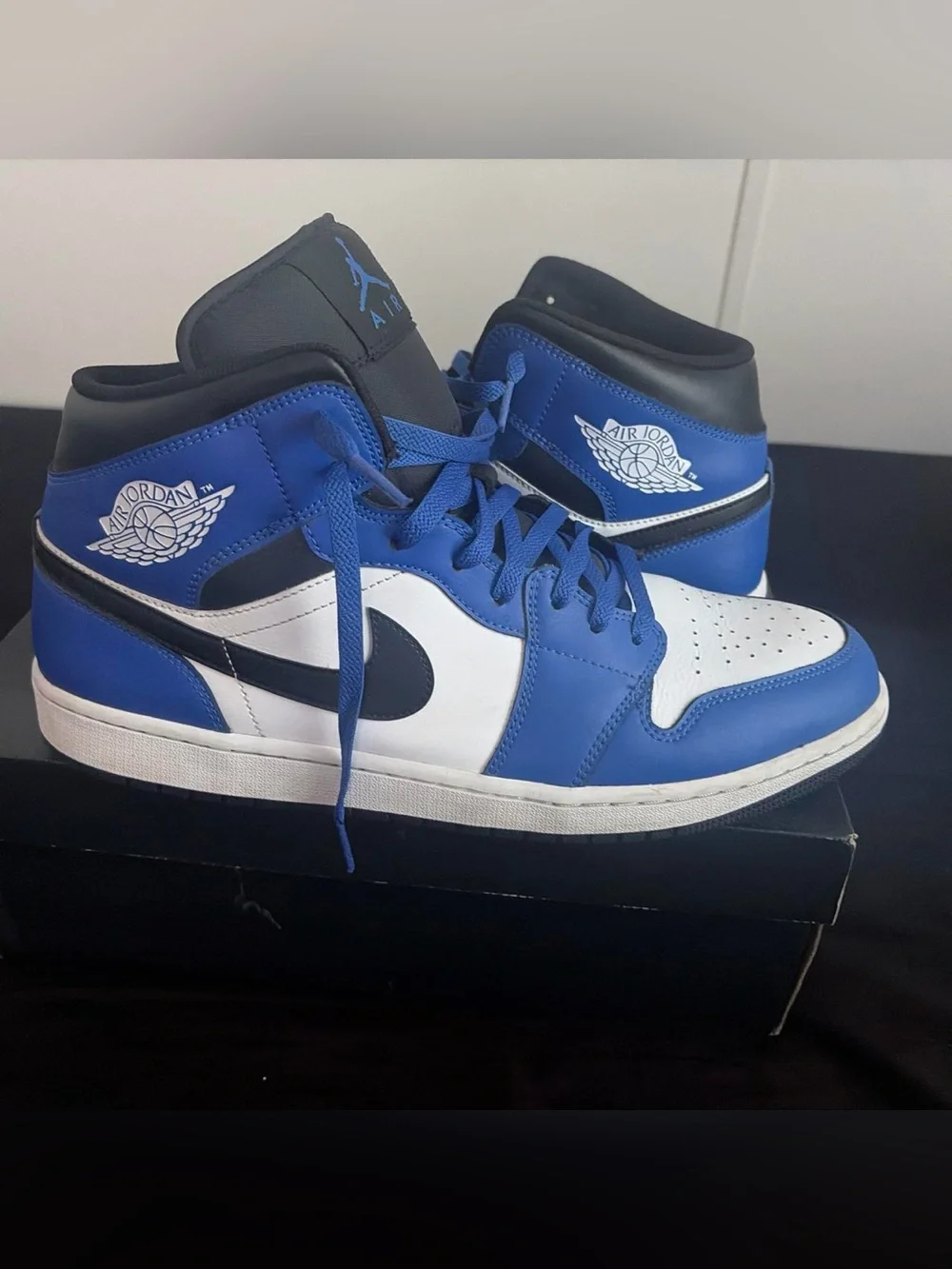Jordan 1 Mid Men’s Sneakers — Blue / White / Black